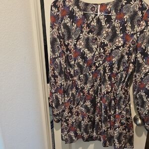 Free People Multicolor Floral Long Sleeve Dress